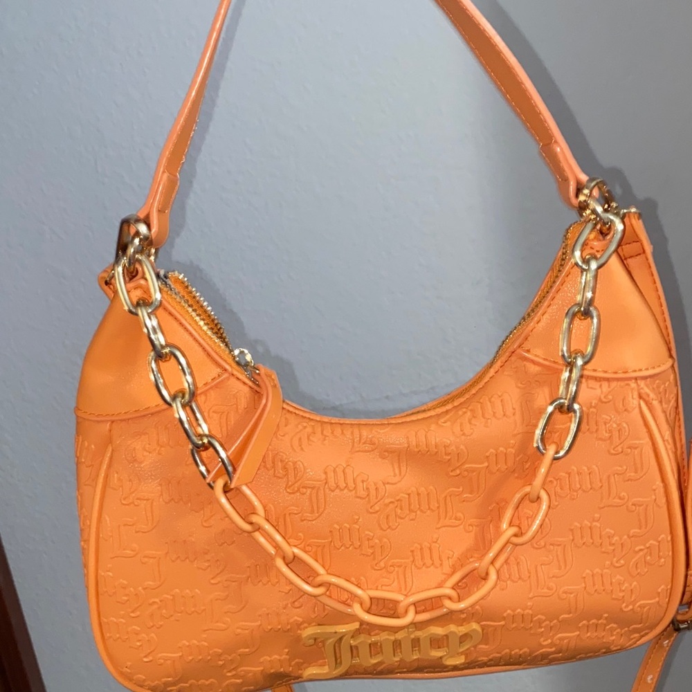 Juicy Couture Tangerine Shoulder Bag with Gold Chain